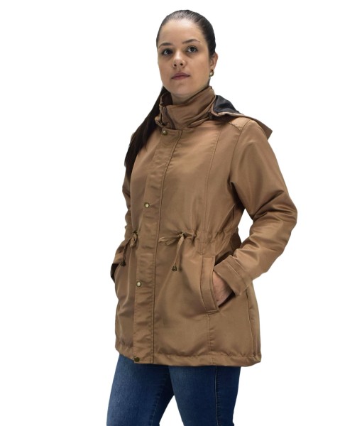 Parka Jaqueta Butu Biru Extra Grande Plus Size Feminino - Ocre liso